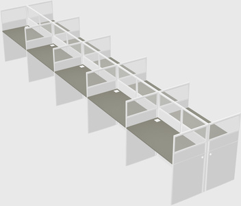 Shared rectangular cubicle