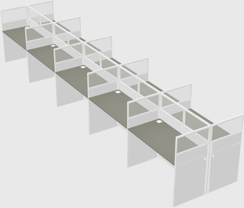 Shared rectangular cubicle