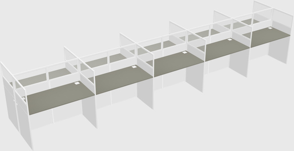 Shared rectangular cubicle