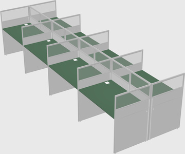 Shared rectangular cubicle