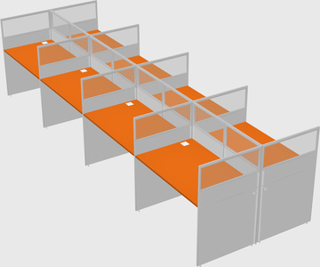 Shared rectangular cubicle