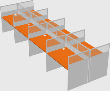 Shared rectangular cubicle