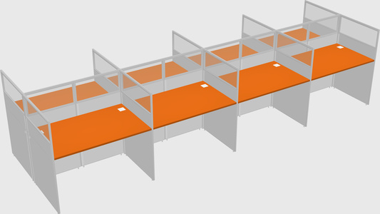 Shared rectangular cubicle
