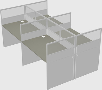Shared rectangular cubicle