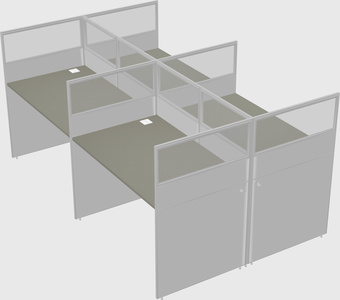 Shared rectangular cubicle