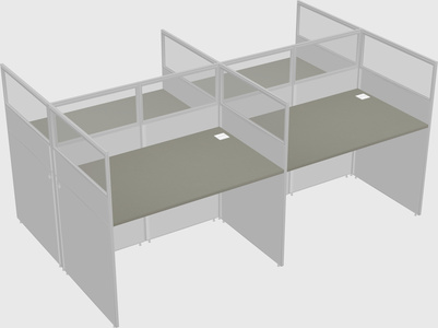 Shared rectangular cubicle