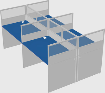 Shared rectangular cubicle
