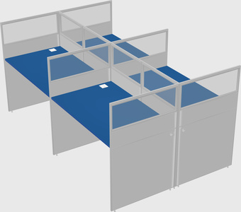 Shared rectangular cubicle