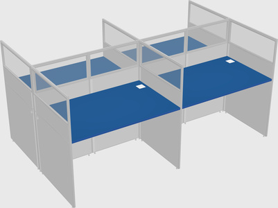 Shared rectangular cubicle