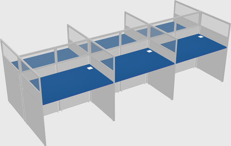 Shared rectangular cubicle