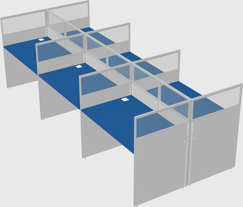 Shared rectangular cubicle
