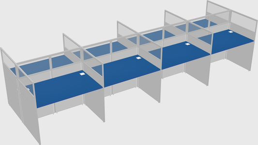 Shared rectangular cubicle