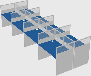 Shared rectangular cubicle