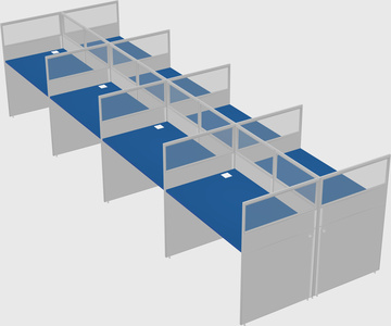 Shared rectangular cubicle