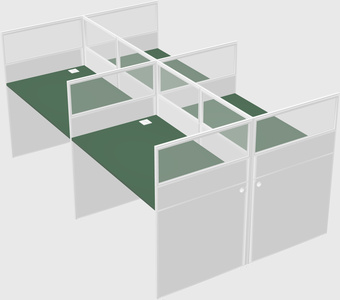 Shared rectangular cubicle