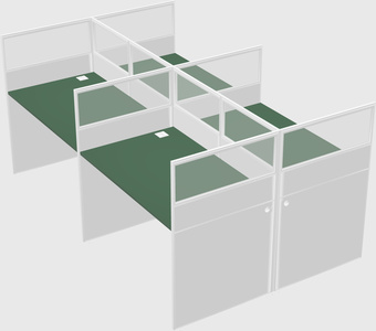 Shared rectangular cubicle
