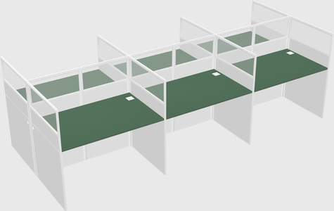 Shared rectangular cubicle