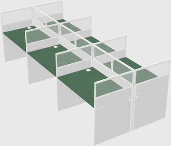 Shared rectangular cubicle