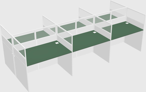 Shared rectangular cubicle