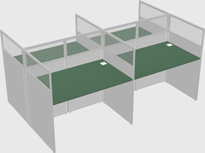Shared rectangular cubicle