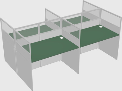 Shared rectangular cubicle