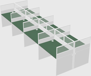 Shared rectangular cubicle