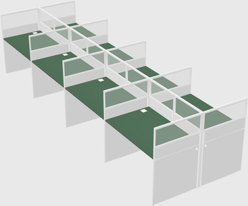 Shared rectangular cubicle