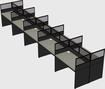 Shared rectangular cubicle