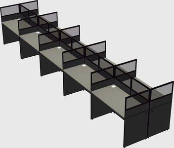 Shared rectangular cubicle