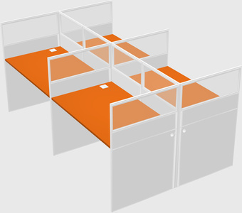Shared rectangular cubicle