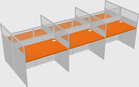 Shared rectangular cubicle