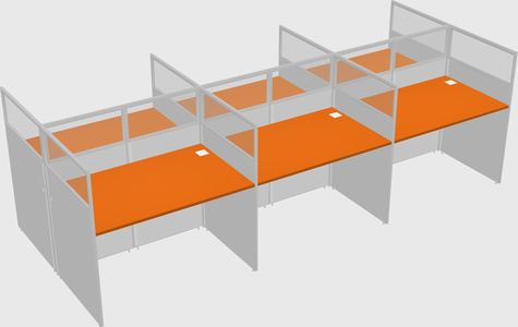 Shared rectangular cubicle