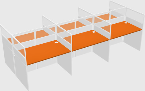 Shared rectangular cubicle