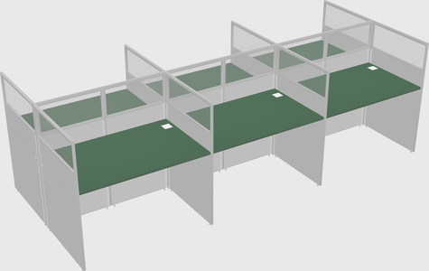 Shared rectangular cubicle
