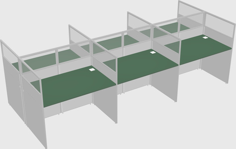 Shared rectangular cubicle