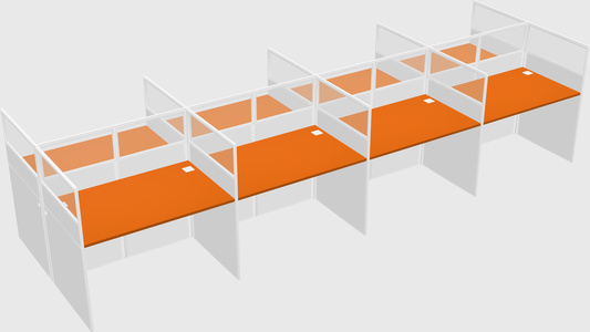 Shared rectangular cubicle