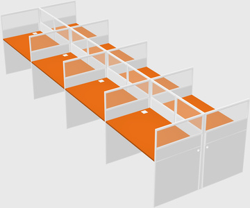 Shared rectangular cubicle