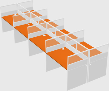 Shared rectangular cubicle