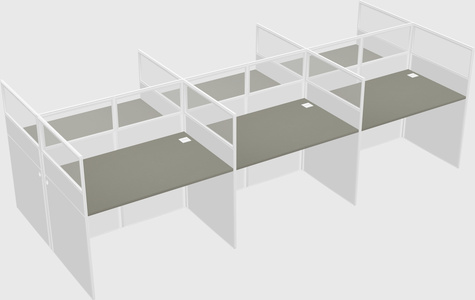 Shared rectangular cubicle