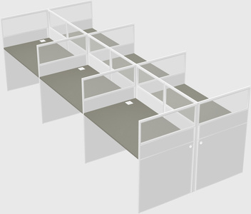 Shared rectangular cubicle