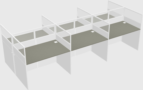 Shared rectangular cubicle