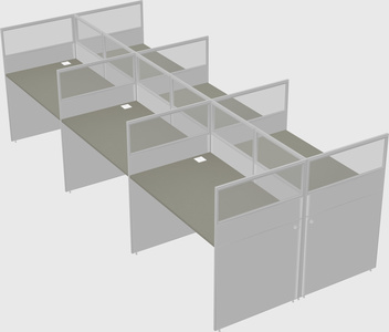 Shared rectangular cubicle