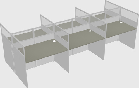 Shared rectangular cubicle