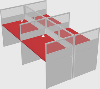 Shared rectangular cubicle