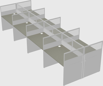 Shared rectangular cubicle