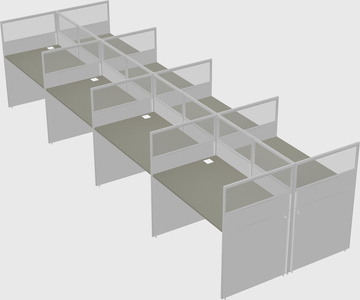 Shared rectangular cubicle