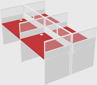 Shared rectangular cubicle