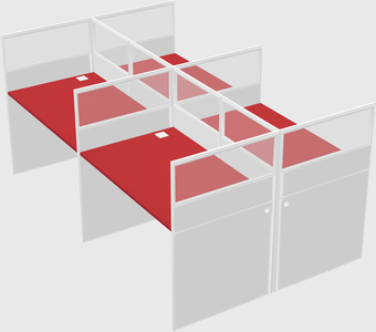 Shared rectangular cubicle
