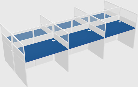 Shared rectangular cubicle