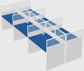 Shared rectangular cubicle
